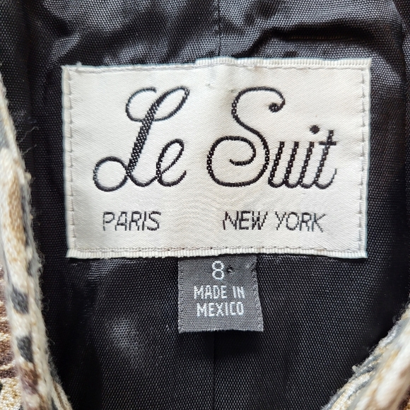 Vintage LE SUIT Black and Tan Lightweight Summer Skirt Suit Women's Size 8 - Picture 6 of 8